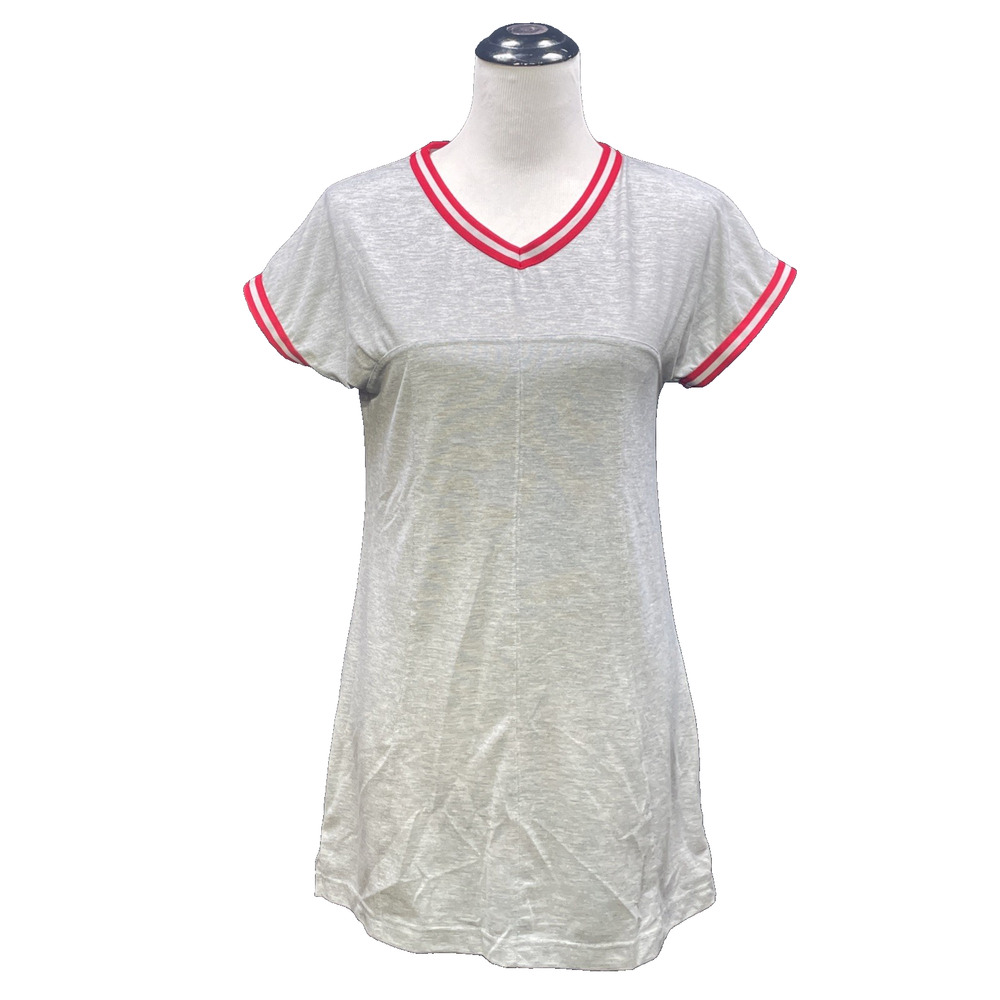 Prince Activewear Sports T-Shirt Dress V Neck Grey Pickleball Tennis Athleisure